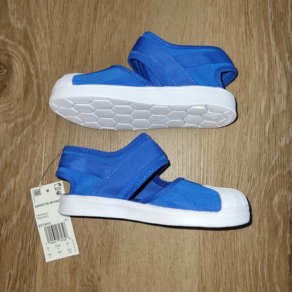 Adidas Superstar 360 Unisex Toddler Sandals 10K Blue White New - Picture 6 of 10